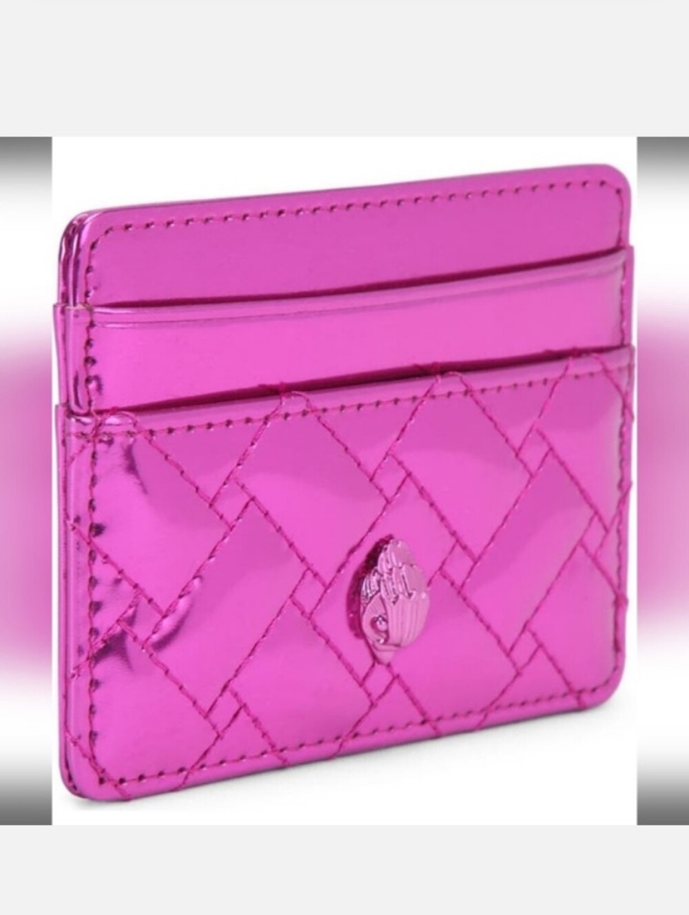 Kurt Geiger-Kengsington Metallic Quilted Card Holder - (Fuchsia ) 💗